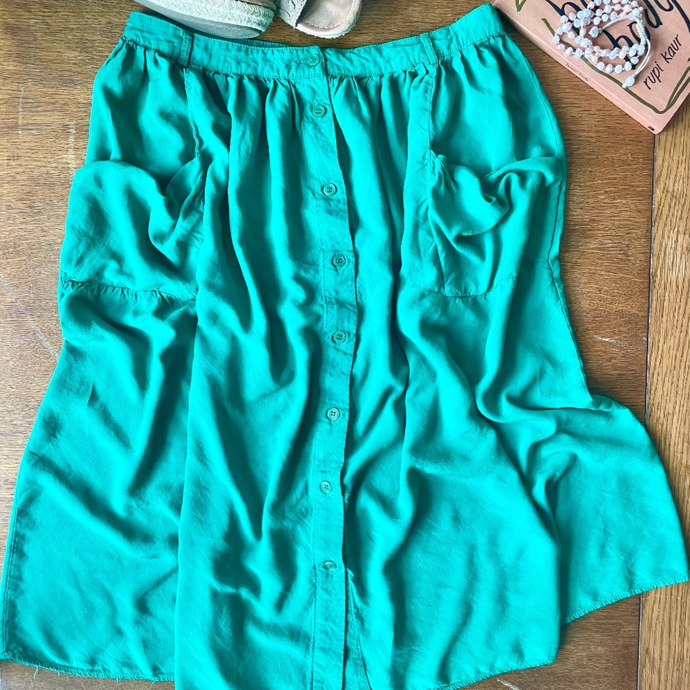 Modcloth | Emerald Green Midi Skirt